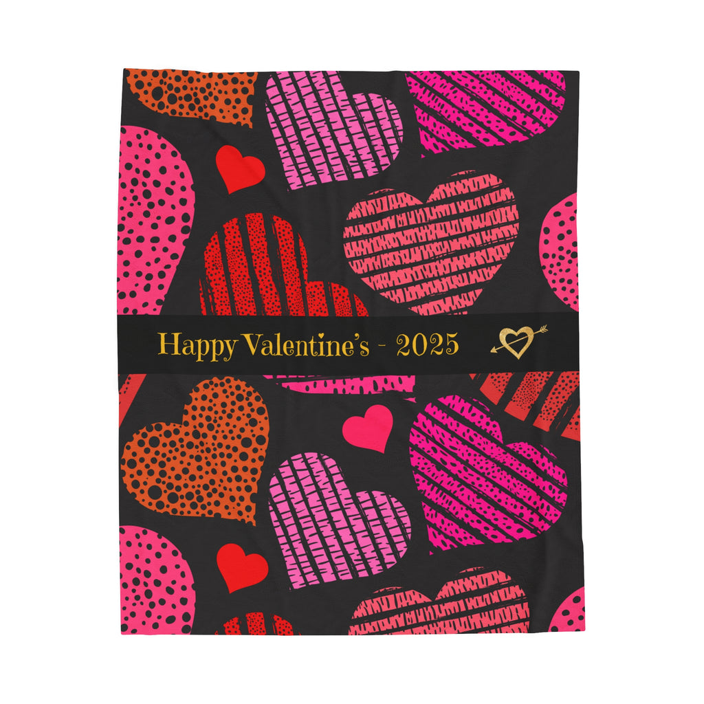 Valentine's Day Plush Blanket - Cozy Heart Design