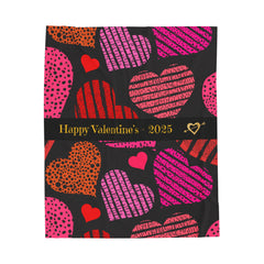 Valentine's Day Plush Blanket - Cozy Heart Design