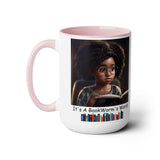 It's A Bookworm's World - girl - mug