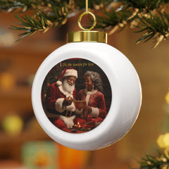 Mr & Mrs Santa - ball ornament