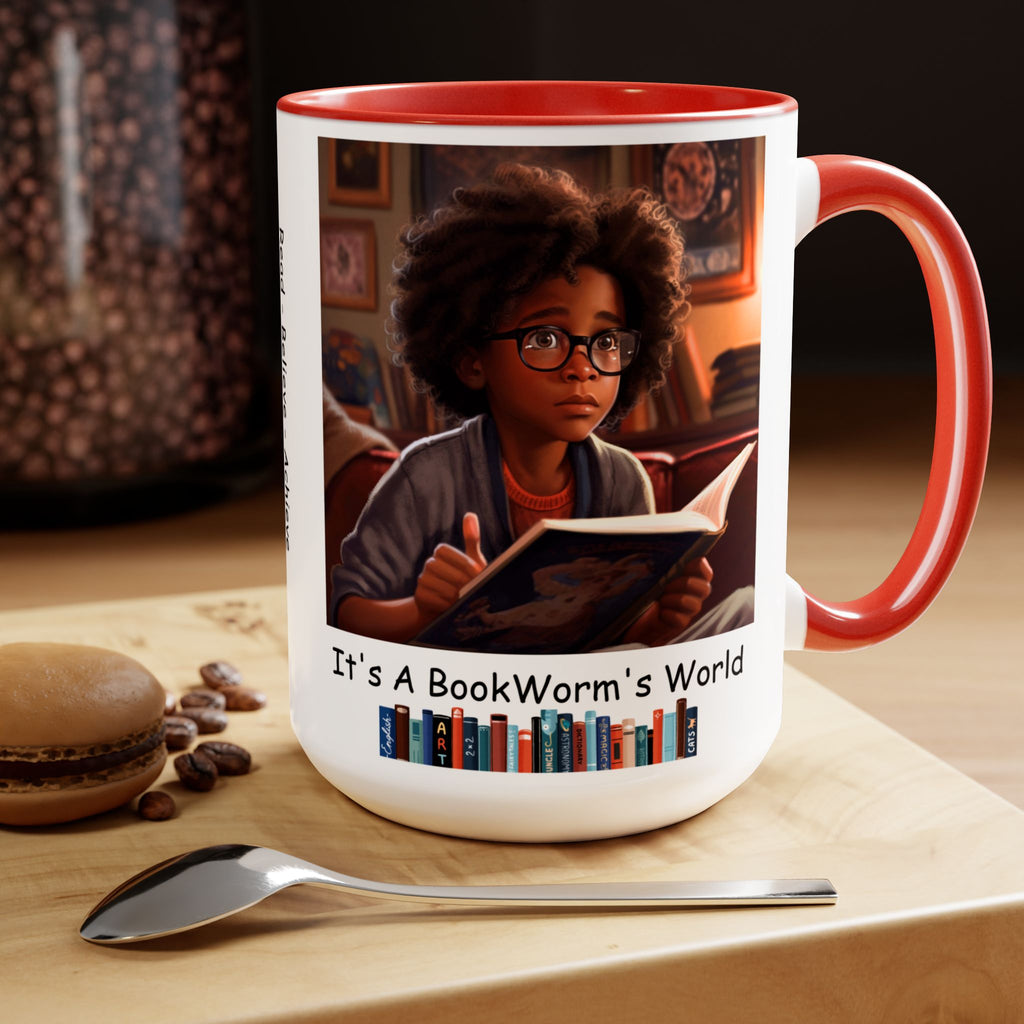 It's A Bookworm's World - boy - mug