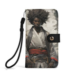 Black Samurai Warrior - Leather Phone Case