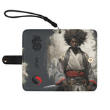 Black Samurai Warrior - Leather Phone Case