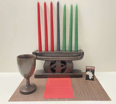 Kwanzaa Kinara set - Gye Nyame - brn