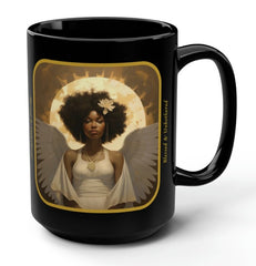 Blessed and Unbothered black mug - 15oz