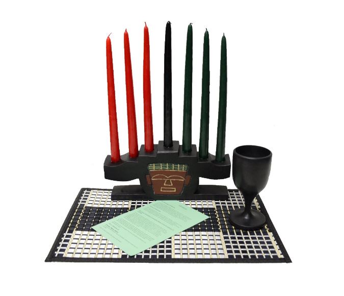 Kwanzaa Kinara set - African Mask